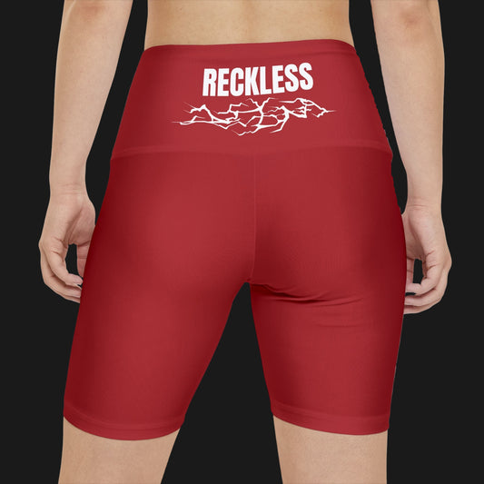 Berserker Women’s Workout Shorts | Blood Red RECKLESS Lightning Design