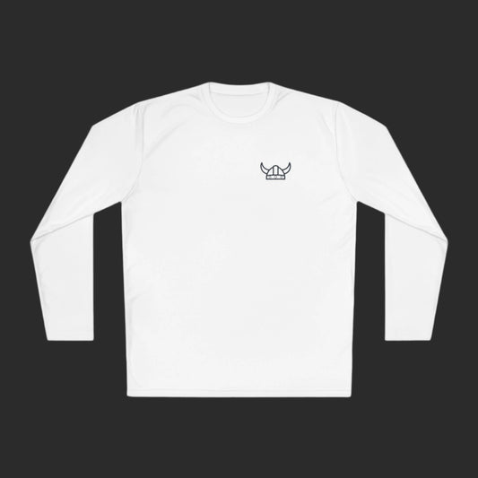 Unisex lightweight long sleeve tee featuring Berserker Gym design